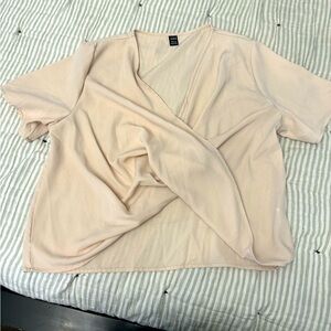 Extra large oversized cross front blouse. Champagne color
